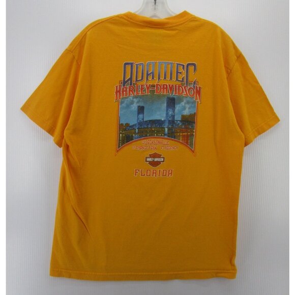 Harley Davidson Shirt Large Adamec Jacksonville Florida Moto T Tee - Picture 7 of 12